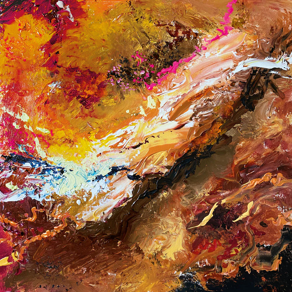 original abstract painting in acrylic - full of energy and texture