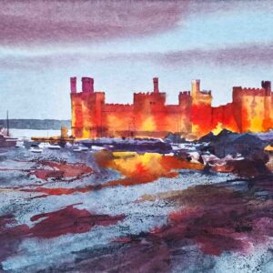 Caernarfon Castle Evening by Andrew Jenkin