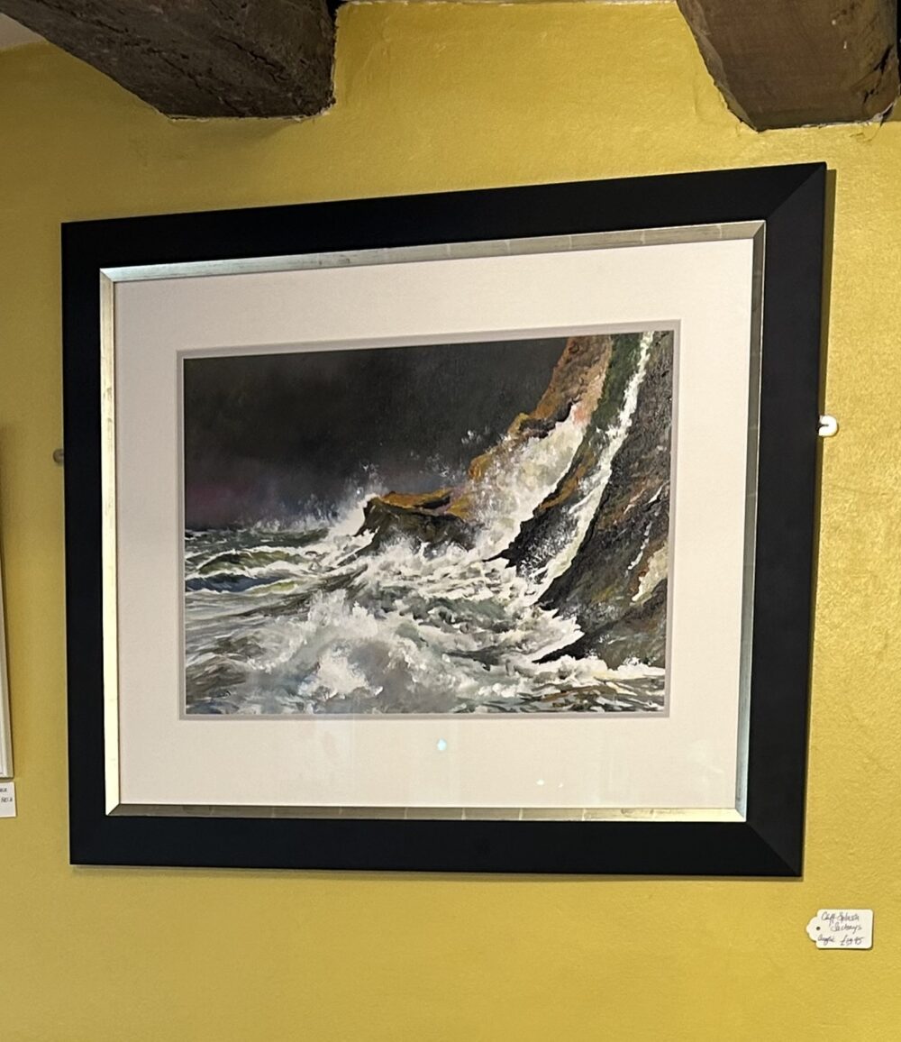 Vintage frame with double mount and glazing adds value to the original painting