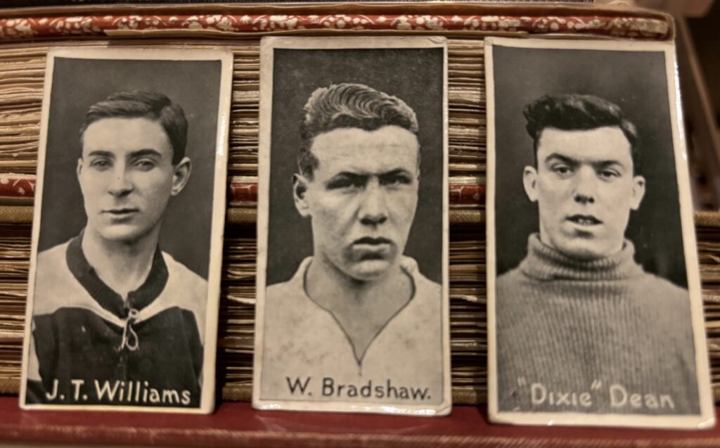 Vintage photographs of footballers on cigarette cards of 1920s