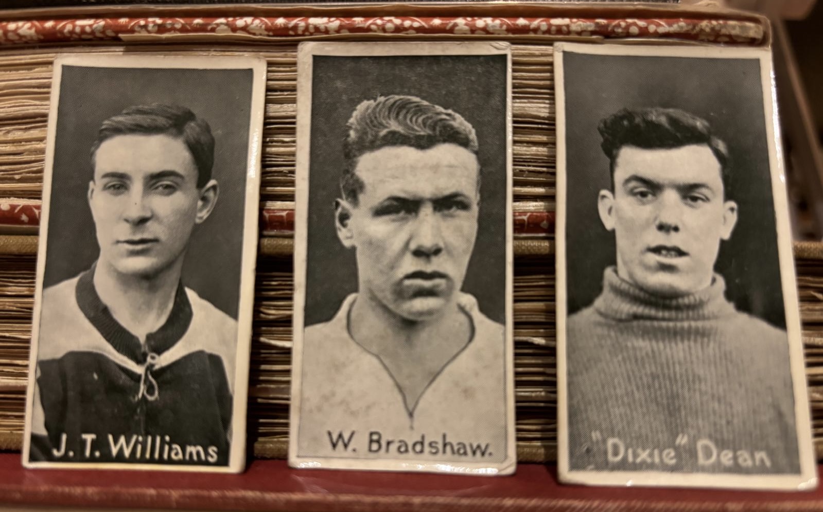 Vintage photographs of footballers on cigarette cards of 1920s