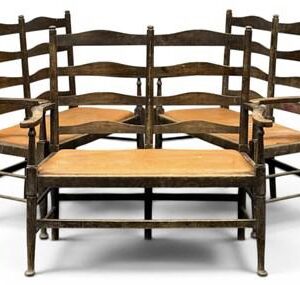 a charming set of three ladderback sofas