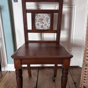 Victorian Chair with Decorative Tile Back, Late 19th Century