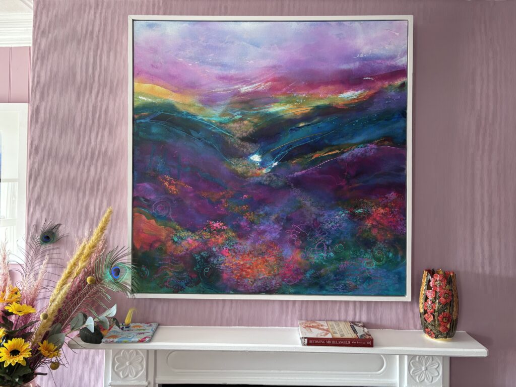 serene painting of a Welsh landscape in glorious colours