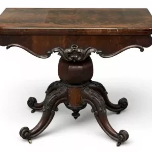 Victorian flame mahogany fold-over games table