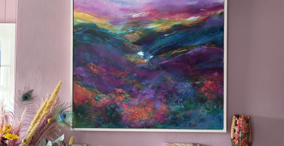 serene painting of a Welsh landscape in glorious colours